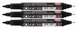 3x Marker Pisak Do Płyt CD DVD Toma TO-321 Dwustronny CZARNY