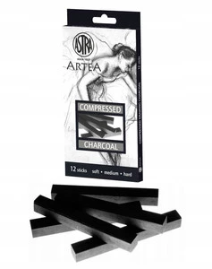 Węgiel Prasowany Do Rysowania Prac Plastycznych 12 Soft Medium Hard Astra
