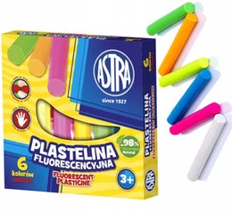 Plastelina Szkolna Fluorescencyjna 6 Kolorów 3+ Astra