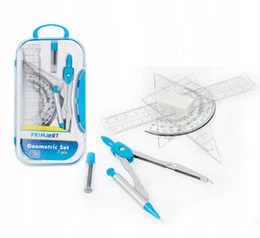 Przybory Geometryczne Szkolne Plastikowe 15cm 7 Elementów Starpak Niebieski
