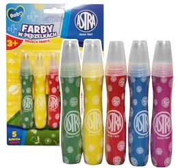 ASTRA Farby Plakatowe w Tubie Tubkach z Pędzelkiem 5 Kolorów Bezpieczne 3+