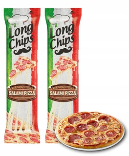 LONG CHIPS Chipsy Ziemniaczane o Smaku PIZZY SALAMI 75 g x2