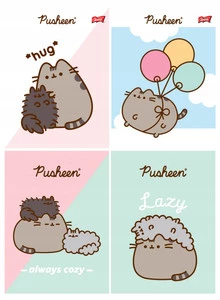 4x PUSHEEN Zeszyt A5 32 Kartki Kratka Kotek KOTOROŻEC