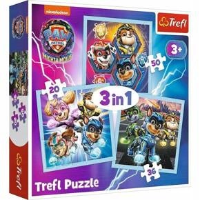 Puzzle 3w1 Układanka Pieski PSI PATROL Moc Mighty Pups Pies 3+ Trefl 34869