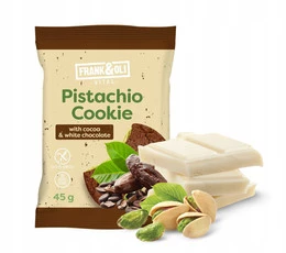 FRANK&OLI Ciastko Miękkie PISTACJA KAKAO BIAŁA CZEKOLADA Bez Cukru 45g