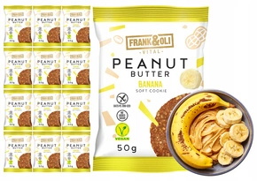 FRANK&OLI Ciastko Miękkie PASTA ORZECHOWA BANAN 50g x12