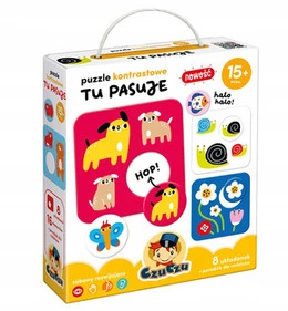 Puzzle kontrastowe 15m+ Tu pasuje - CzuCzu