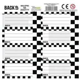 Naklejki na zeszyty nalepki dla chłopca dziewczynki młodzieżowe SZACHOWNICA