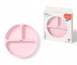 BABYONO Silikonowy Talerzyk z Przyssawką RÓŻOWY Dla Dzieci 1482/02