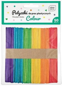 KOLOROWE PATYCZKI DO PRAC PLASTYCZNYCH 50 szt. INTERDRUK