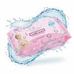 NAWILŻANE CHUSTECZKI WODNE DLA DZIECI NIEMOWLĄT 99% WODY 60szt. DELIKATNE