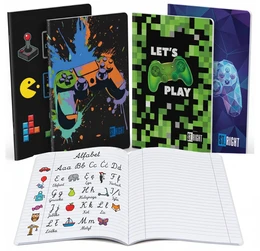 Zestaw 4 zeszytów A4 w trzy linie (kolorowe) 32 kartki ST.RIGHT GAME ZONE (70g)