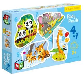 Baby Puzzle 4w1 Dzikie ZWIERZĘTA Zwierzątka Dla Maluszka 2+ Multigra