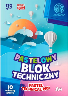 Blok Techniczny PASTELOWY Dla Dzieci Szkoła Plastyka A4/10k 170g Astra
