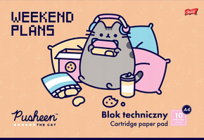 Blok techniczny BIAŁY Dla Dzieci Szkoła Plastyka A4/10k PUSHEEN St Majewski