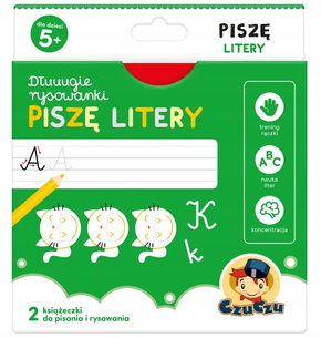 Dłuuugie Rysowanki Piszę Litery Książeczki Kreatywne 5+ CzuCzu