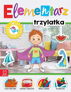 Elementarz 3-Latka Świat Przedszkolaka Nauka Zabawa + Naklejki 3+ Aksjomat