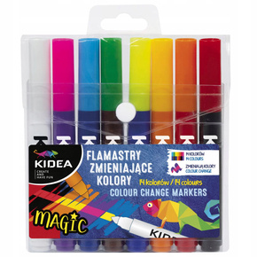 Flamastry Zmieniające Kolory 14 Kolorów Szkolne Kidea FZKKA