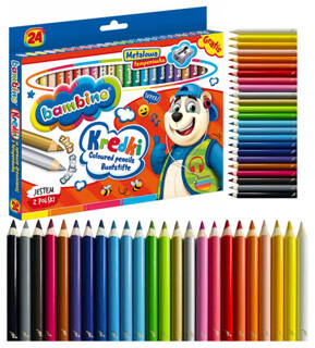 KREDKI BAMBINO JUMBO 24 KOLORY + TEMPERÓWKA