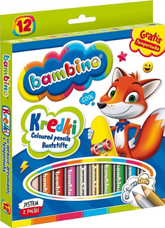 KREDKI OŁÓWKOWE GRUBE + TEMP 12K BAMBINO