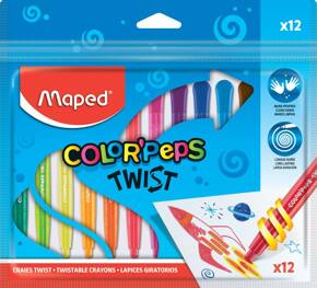 Kredki Świecowe Wykręcane Dla Najmłodszych Color'Peps Twist 12 kol 4+ Maped