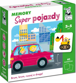 Memory Super Pojazdy 40EL. Ćwiczenie Pamięci 3+ Kapitan Nauka