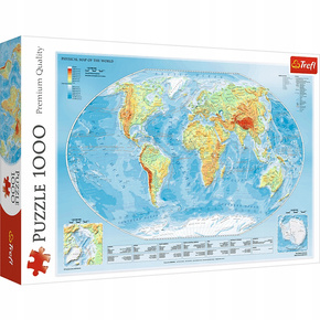 PUZZLE 1000 Mapa fizyczna świata Na Prezent TREFL 10463