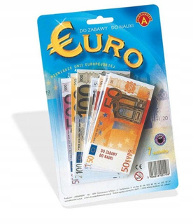 Pieniądze Euro Do Zabawy i Nauki Liczenia Sztuczne Banknoty 3+ Alexander