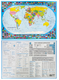 Podkład Na Biurko Obustronny MAPA ŚWIATA 35 cm x 50 cm Derform