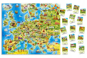 Puzzle 180 Układanka Dla Dzieci MAPA EUROPY Edukacyjne Flagi Quiz 6+ Castor