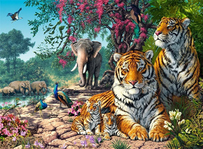 Puzzle 300 Układanka Zwierzęta TYGRYS Tygrysy Dzikie Zwierzęta 8+ Castor