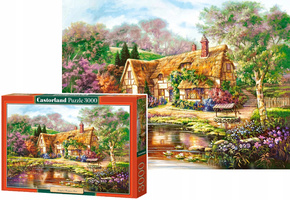Puzzle 3000 Układanka Obraz Kwiaty OGRÓD Dom Chatka Natura 9+ Castor