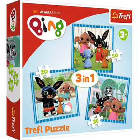 Puzzle 3w1 Układanka BING Zabawy Z Przyjaciółmi Królik Bajka 3+ Trefl 34851