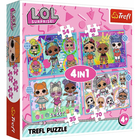 Puzzle 4w1 Układanka Laleczki LOL SURPRISE Lalki Lalka Cute 4+ Trefl