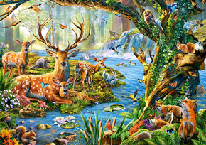 Puzzle 500 Układanka Las JELEŃ Jelonki Krajobraz Natura Obraz 8+ Castorland