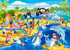 Puzzle 60 Układanka Delfiny DELFINARIUM Plaża Orki 5+ Castorland
