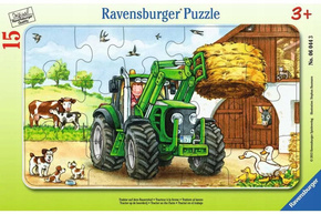 Puzzle Ramkowe 15 Układanka TRAKTOR Wieś Farma Pojazd Pole 3+ Ravensburger