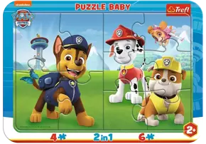 Trefl Puzzle ramkowe Baby Wesoły Psi Patrol 2w1 80022