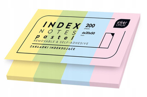 Zakładki Indeksujące Karteczki PASTEL Samoprzylepne 200 Sztuk Interdruk