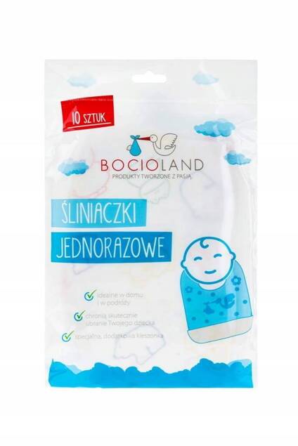 3x BOCIOLAND Jednorazowe Śliniaki Śliniaczek Z Kieszonką 30 szt