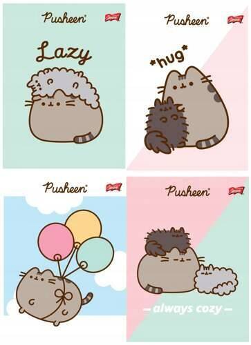 4x PUSHEEN Zeszyt A5 32 Kartki Kratka Kotek KOTOROŻEC