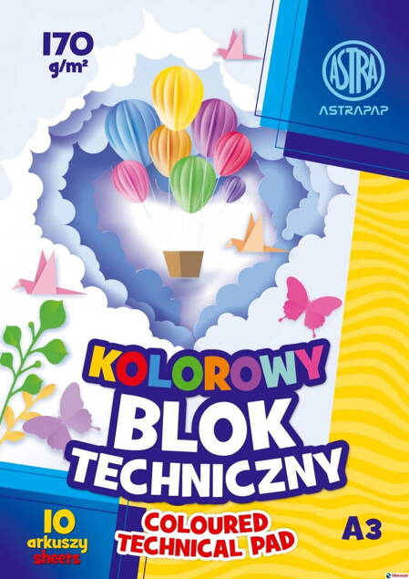 Blok Kolorowy Barwiony W Masie A3/10 ark 170g Astra