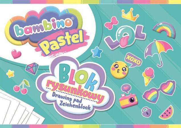 Blok Rysunkowy PASTELOWY Pastel A4 20 k Bambino