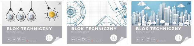 Blok Techniczny Szkolny A3 BIAŁY Interdruk