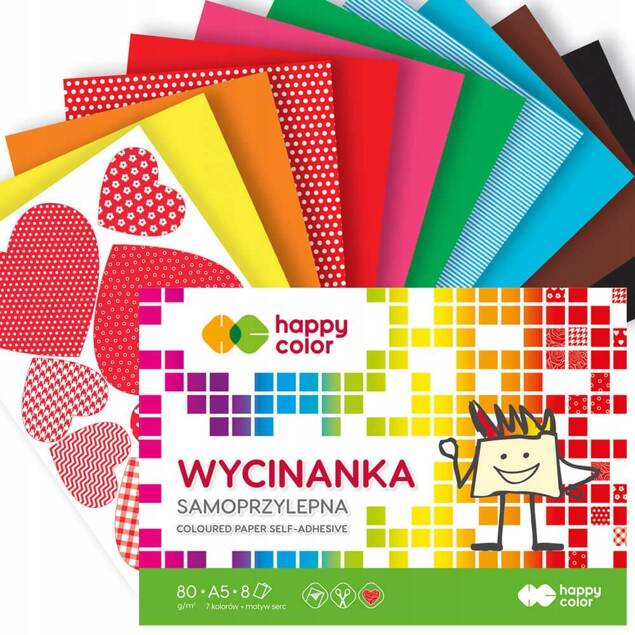 Blok Wycinanka Samoprzylepna A5 8 Kartek 80g Happy Color