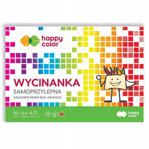 Blok Wycinanka Samoprzylepna A5 8 Kartek 80g Happy Color