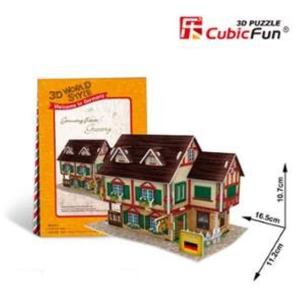 CubicFun puzzle 3D Domki świata Niemcy Grocery shop 32el 23127