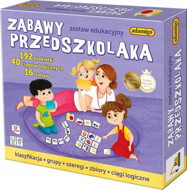 Gra Edukacyjna Zabawy Przedszkolaka Karty Dla Dzieci 3+ Adamigo 07578