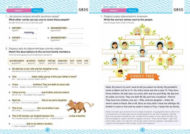 Język Angielski Karty Pracy W Szkole i W Domu Klasa 5 SP Greg