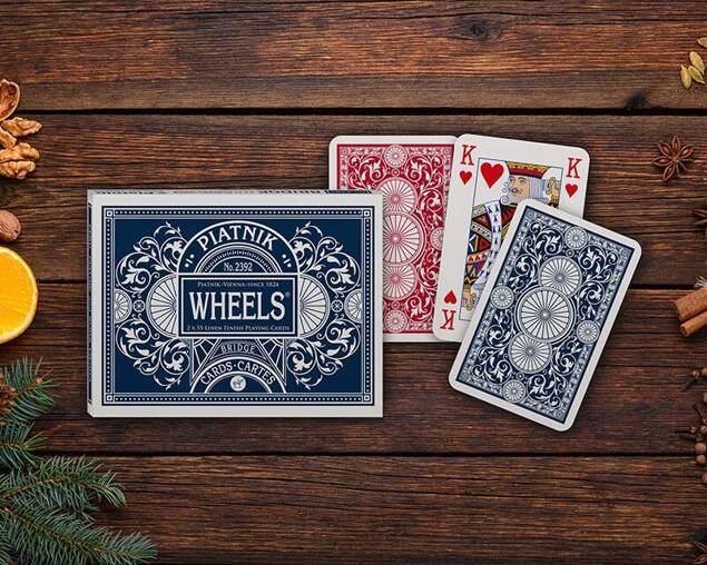 Luksusowe Karty Do Gry Podwójne Wheels Poker Brydż 15+ Piatnik